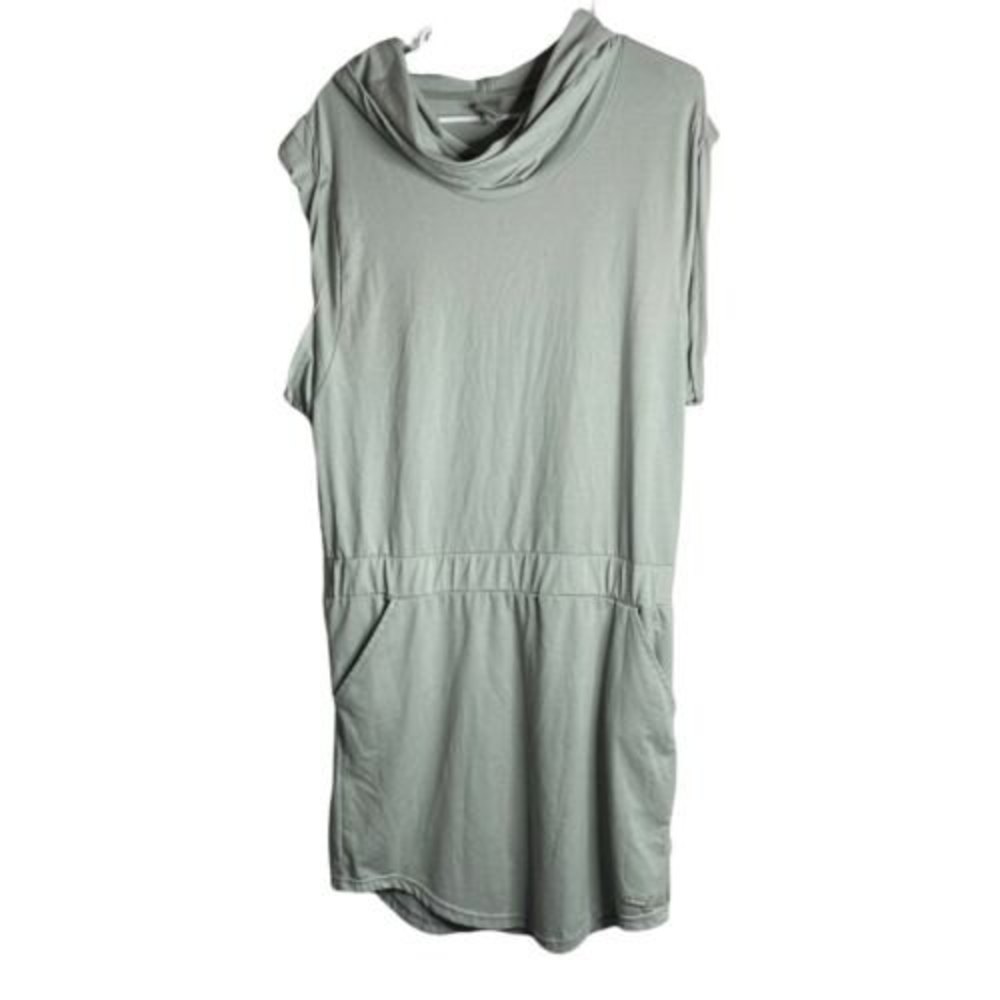 Bench Gathered Mini Dress Womens L Minimalist BoHo Swim Coverup Beach Gray
